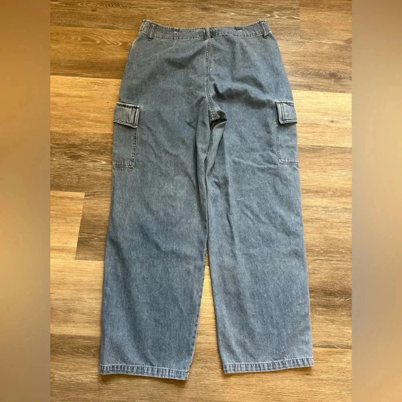 BAGATELLE VINTAGE Women’s Medium Wash Baggy Cargo Light Weight Jeans Size 14 - Picture 7 of 10